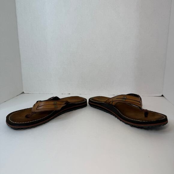 Clarks Women's Fenner Nerice Leather Thong Slip On Sandals Brown Size 8 - Picture 4 of 8